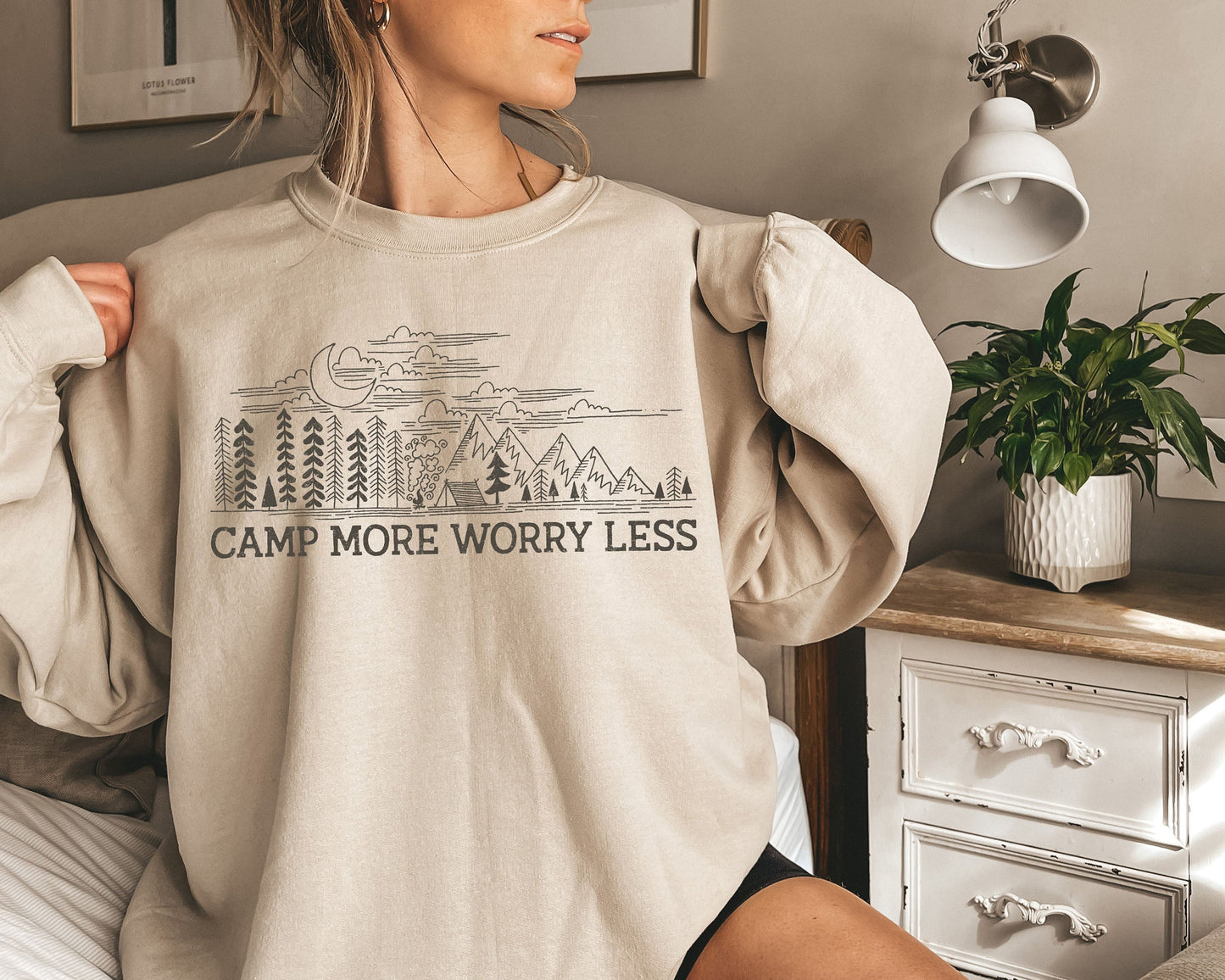 "Camp More, Worry Less" - Sweatshirt
