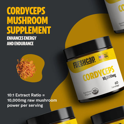 Cordyceps Mushroom Extract Powder – 10,000mg for Energy & Performance