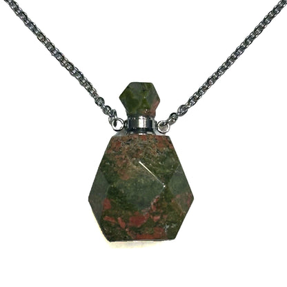 Gemstone Poison Bottle Necklace – Unakite Chains and Necklaces