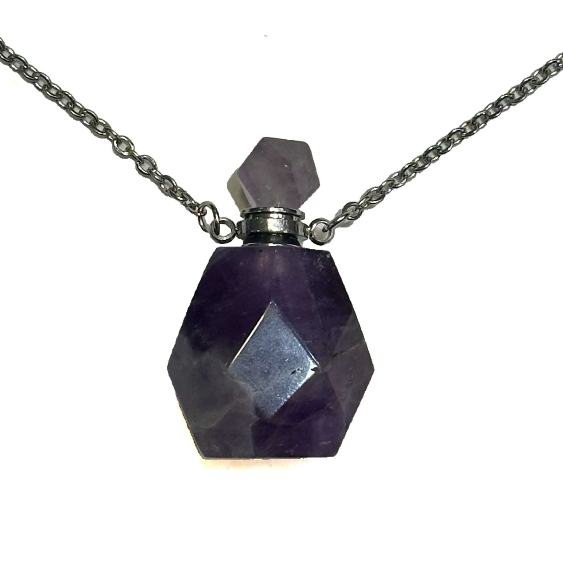 Gemstone Poison Bottle Necklace – Amethyst Chains and Necklaces