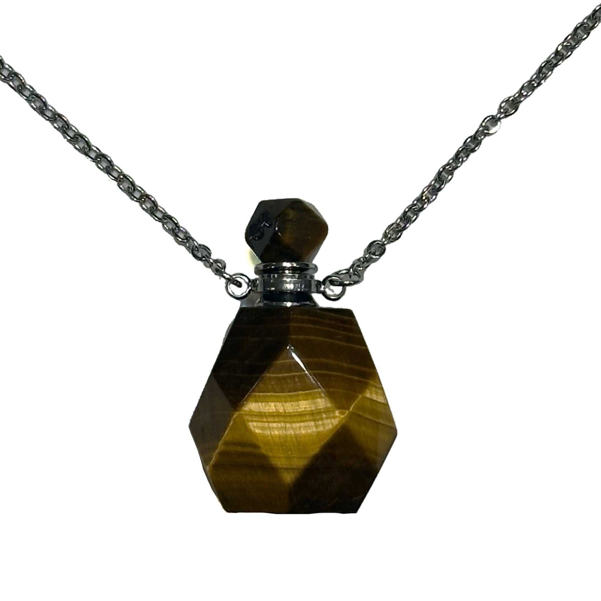 Gemstone Poison Bottle Necklace – Tiger Eye Chains and Necklaces