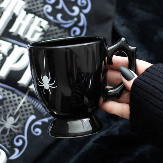 Gothic Halloween Black Spider Teacup –