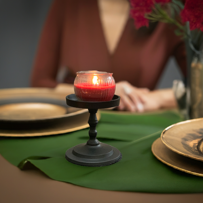 Vibhsa Pillar Candle Holder - Matte Black (4.5"H)