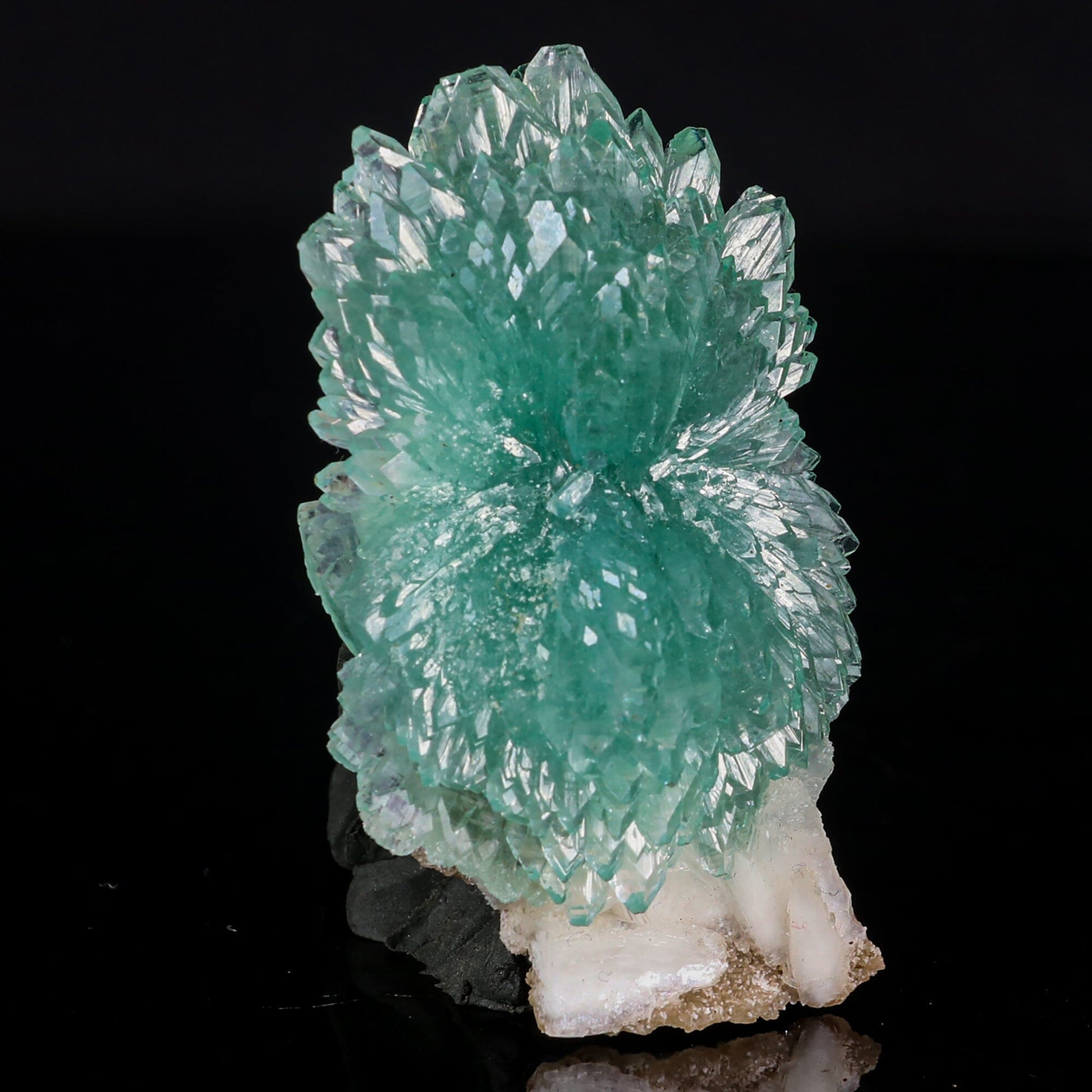 Green Apophyllite Bow with Stilbite Natural Mineral Specimen – Apophyllite