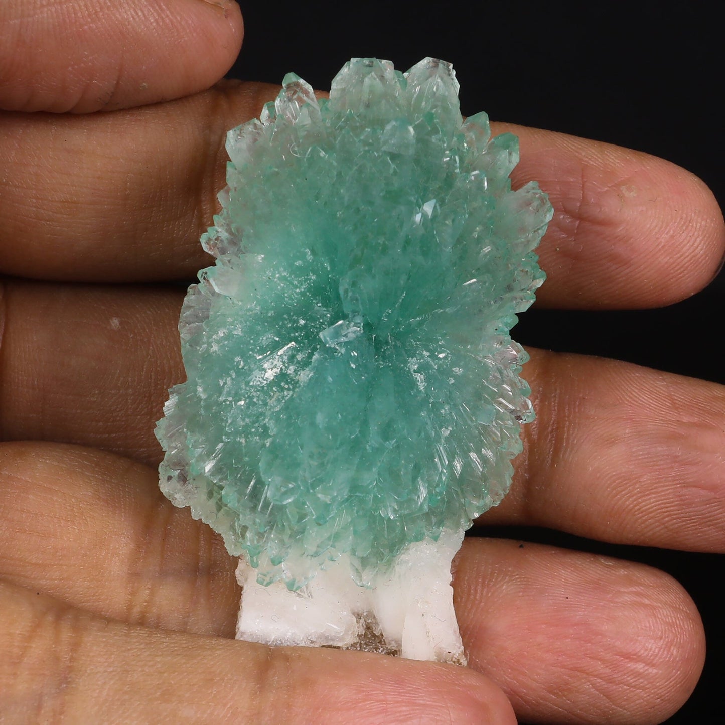 Green Apophyllite Bow with Stilbite Natural Mineral Specimen – Apophyllite