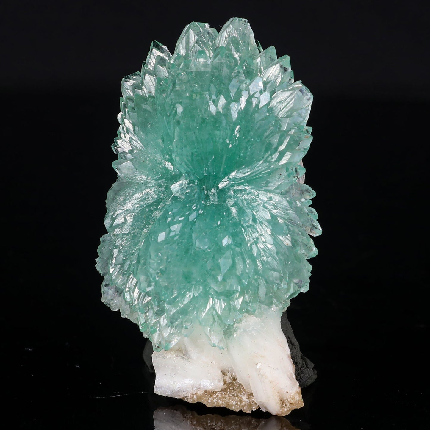 Green Apophyllite Bow with Stilbite Natural Mineral Specimen – Apophyllite