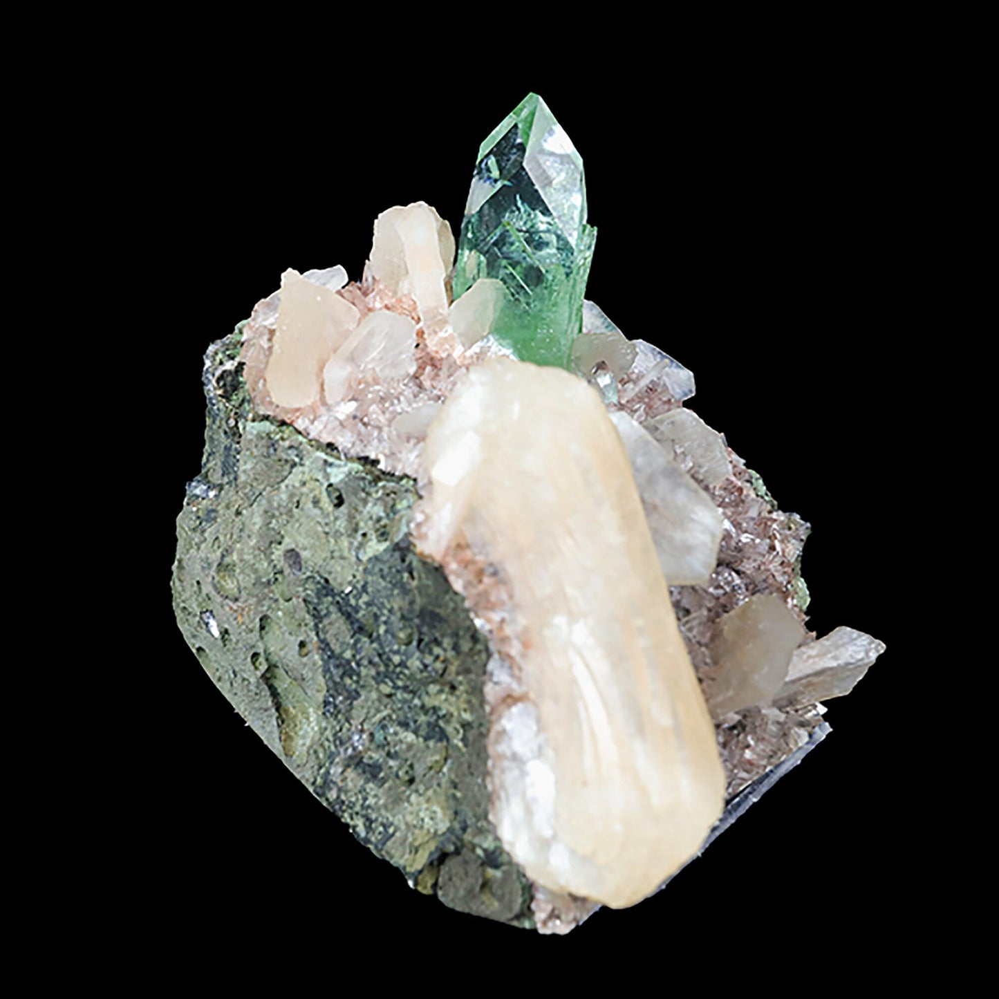 Green Apophyllite sharp terminated Natural Mineral Specimen # B 7051