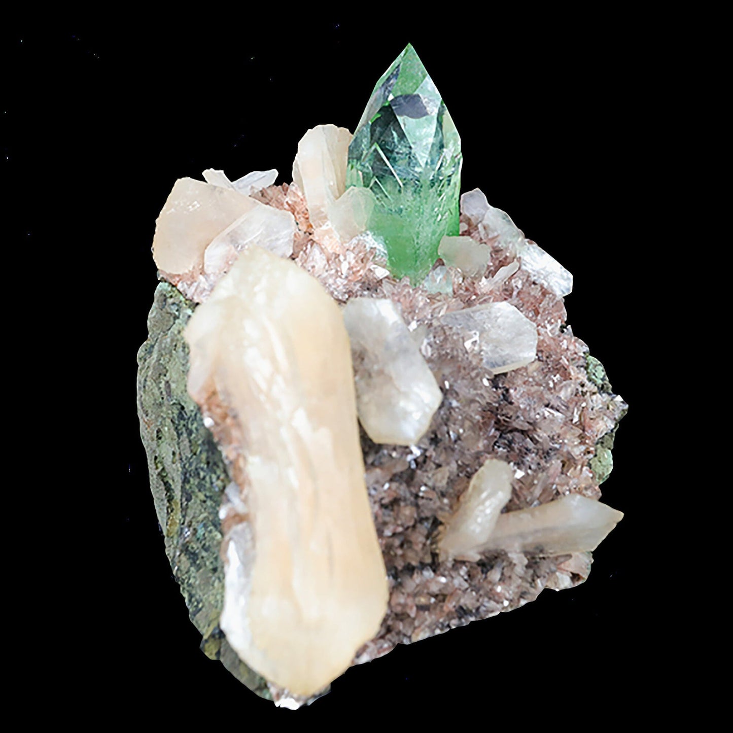 Green Apophyllite sharp terminated Natural Mineral Specimen # B 7051