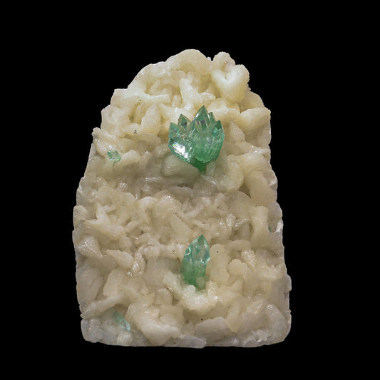 Green Apophyllite with Stilbite Natural Mineral Specimen