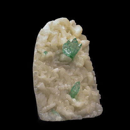 Green Apophyllite with Stilbite Natural Mineral Specimen