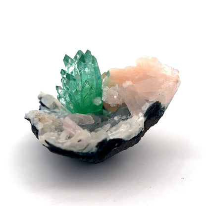 Green Apophyllite with Stilbite Natural Mineral Specimen USA – Apohyllite