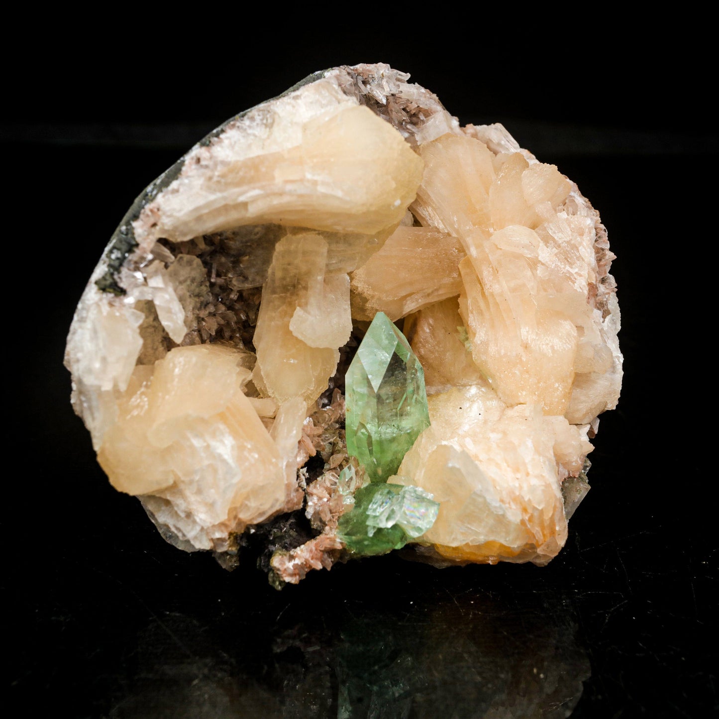 Green Apophyllite With Stilbite Natural Mineral Specimen