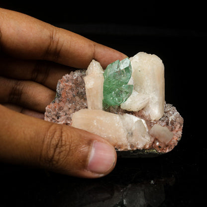 Green Apophyllite With Stilbite Natural Mineral Specimen – Apohyllite