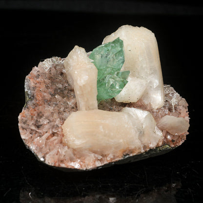 Green Apophyllite With Stilbite Natural Mineral Specimen – Apohyllite