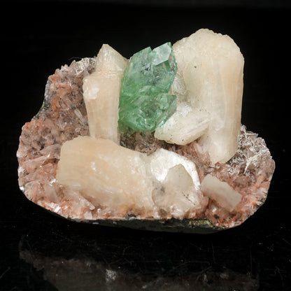 Green Apophyllite With Stilbite Natural Mineral Specimen – Apohyllite