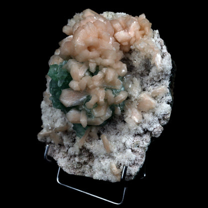 Green Apophyllite with Stilbite On Cluster Natural Mineral Specimen  # B 4879