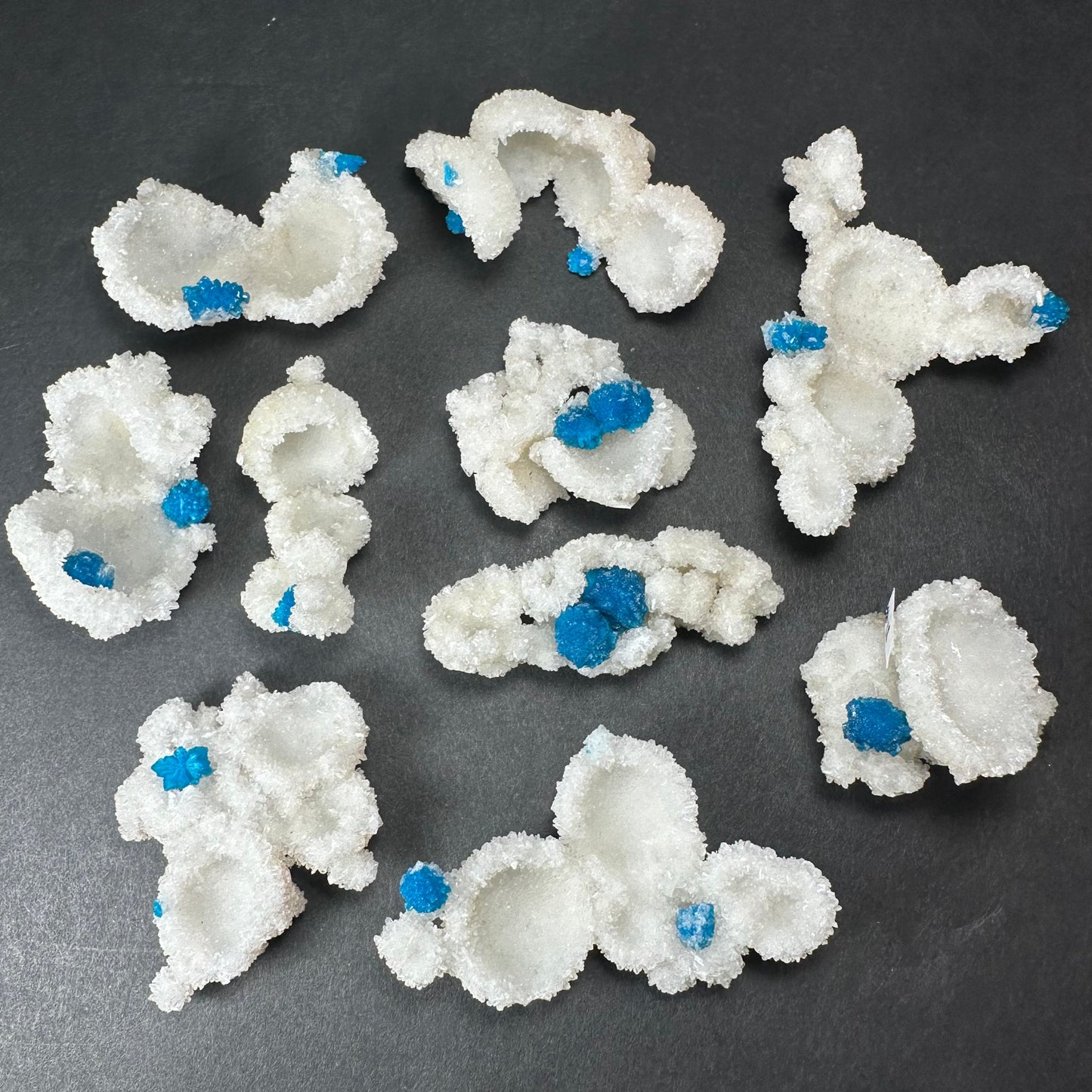 Cavansite Ball 'Floaters' on Stilbite MD – Minerals