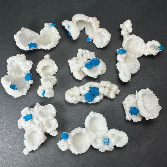 Cavansite Ball 'Floaters' on Stilbite MD – Minerals