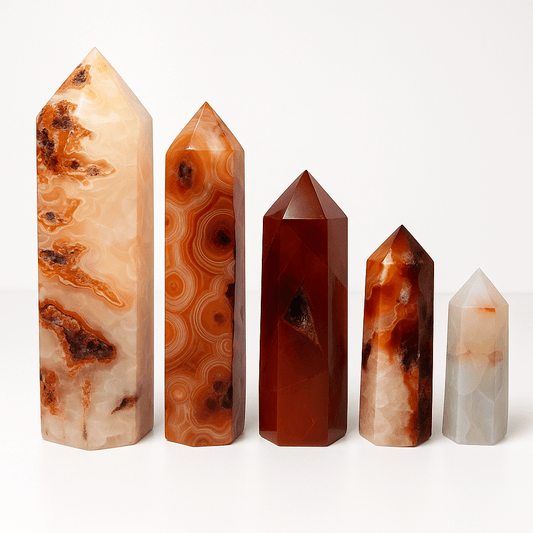Carnelian Agate Akik Obelisk Tower – 2.5” to 8”+ Variants –