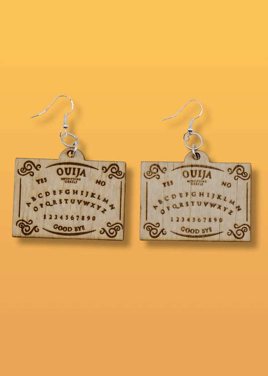 Wood Ouija Board Hanging Earrings