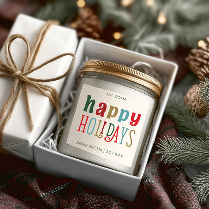 Happy Holiday Candle
