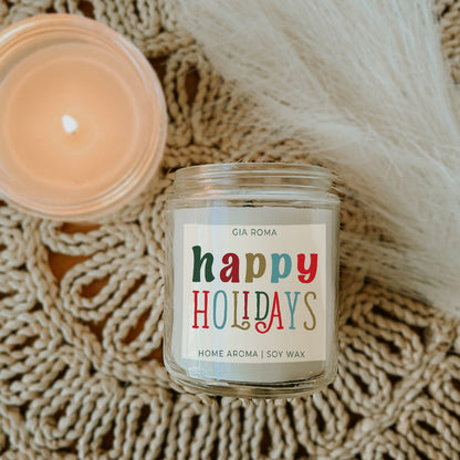 Happy Holiday Candle