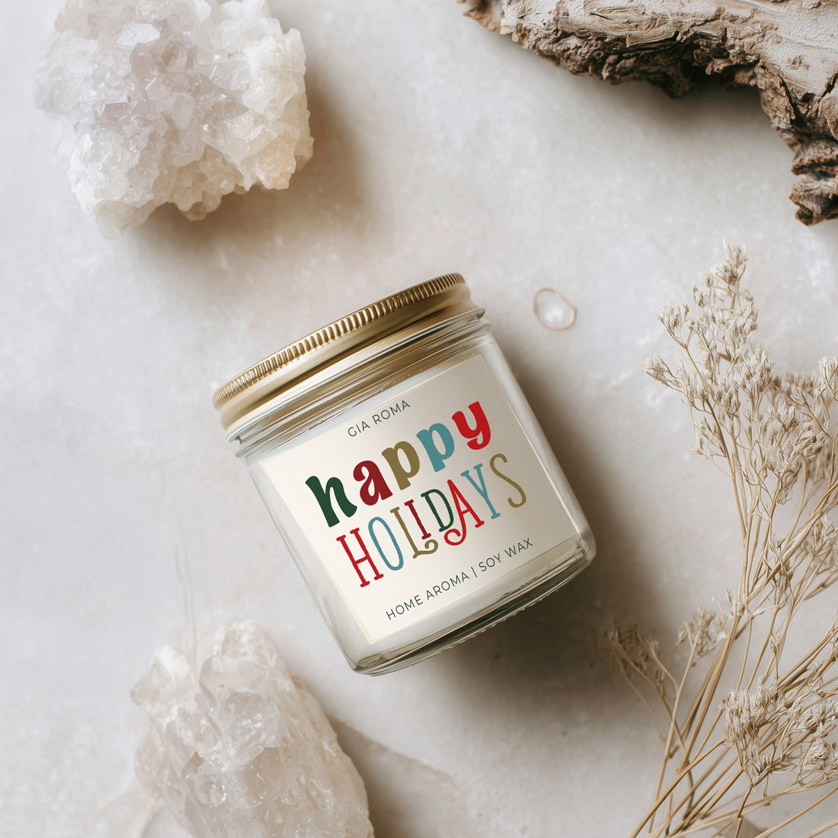 Happy Holiday Candle