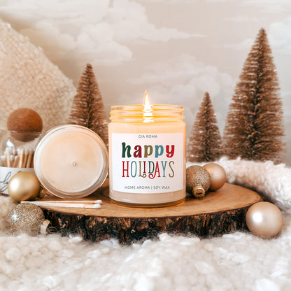 Happy Holiday Candle