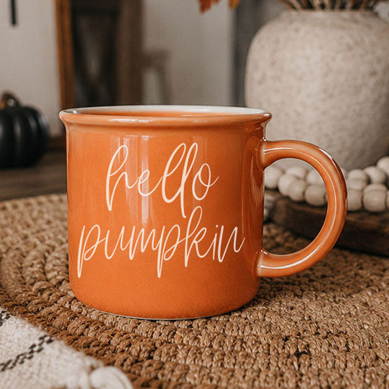 Hello Pumpkin Fall Coffee Mug – Pumpkin Spice Latte Cup Gift for Her