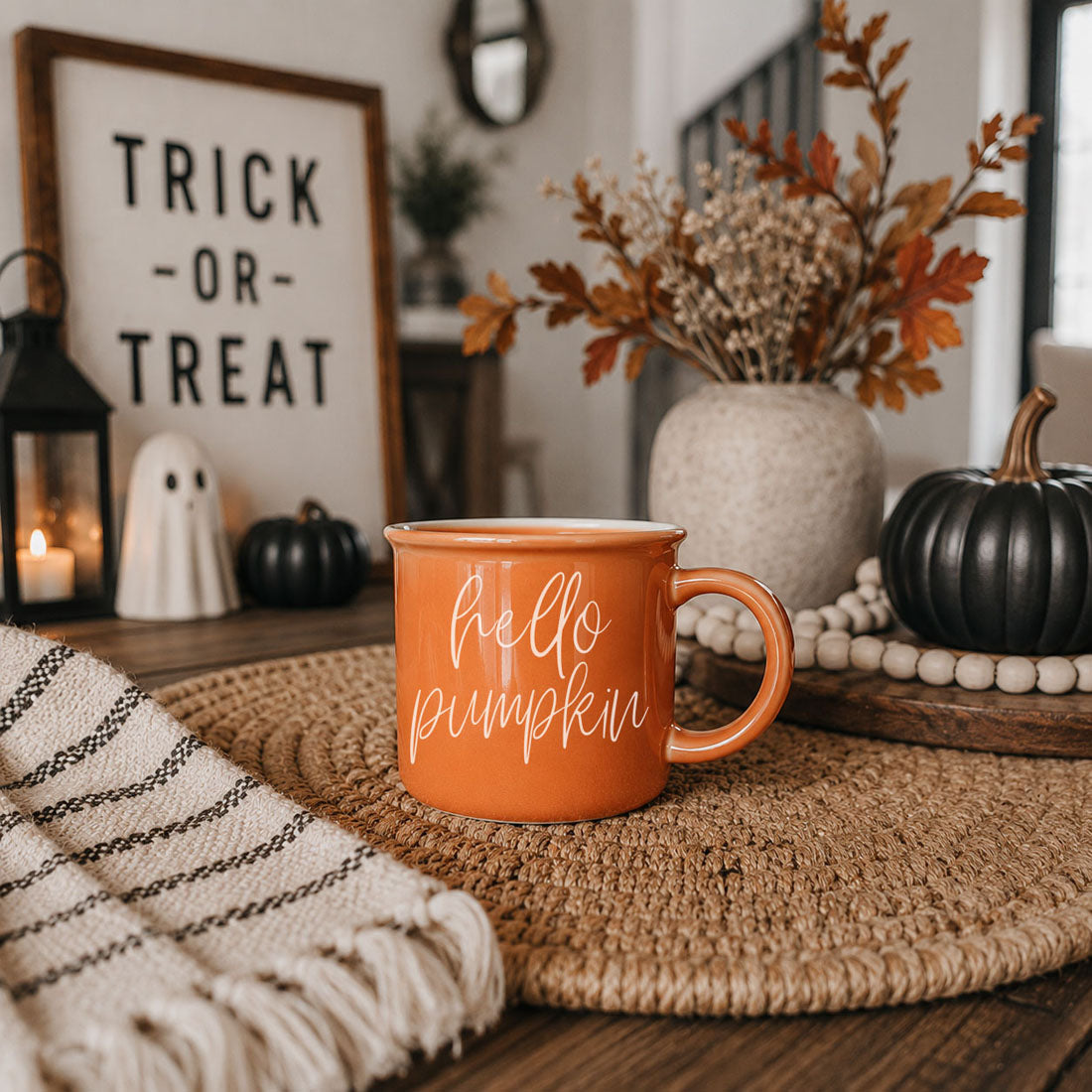 Hello Pumpkin Fall Coffee Mug – Pumpkin Spice Latte Cup Gift for Her