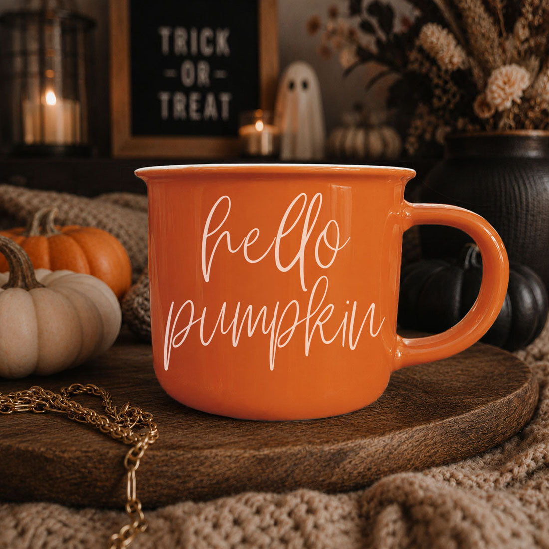 Hello Pumpkin Fall Coffee Mug – Pumpkin Spice Latte Cup Gift for Her