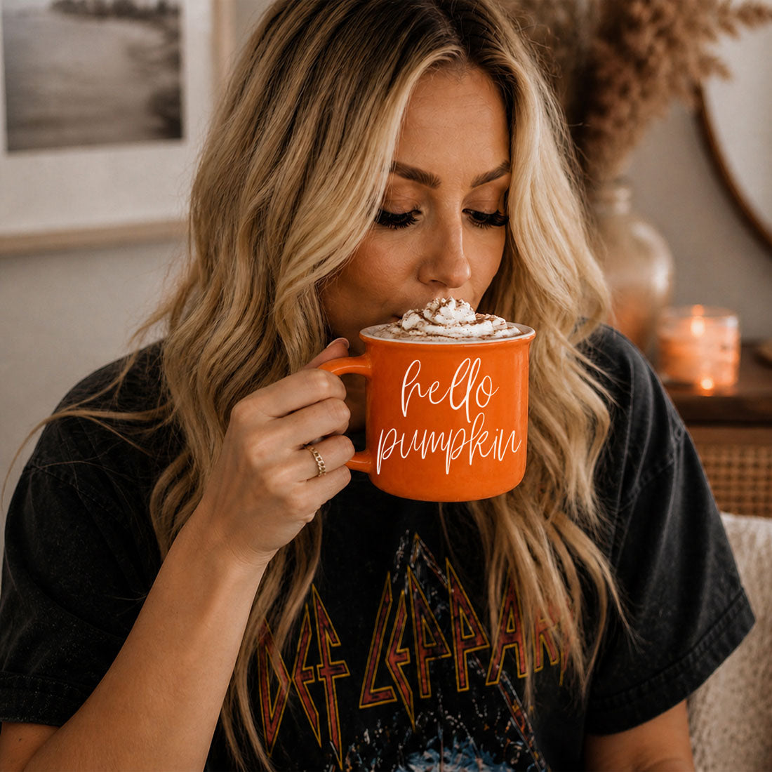 Hello Pumpkin Fall Coffee Mug – Pumpkin Spice Latte Cup Gift for Her
