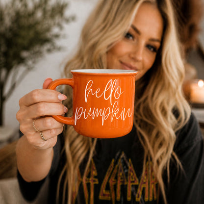 Hello Pumpkin Fall Coffee Mug – Pumpkin Spice Latte Cup Gift for Her