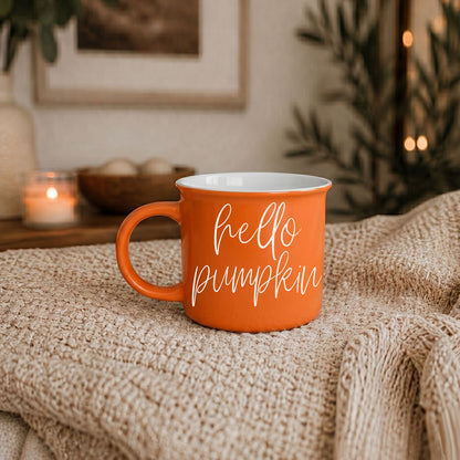 Hello Pumpkin Fall Coffee Mug – Pumpkin Spice Latte Cup Gift for Her