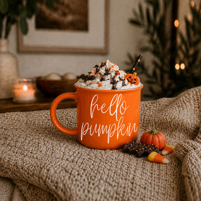 Hello Pumpkin Fall Coffee Mug – Pumpkin Spice Latte Cup Gift for Her