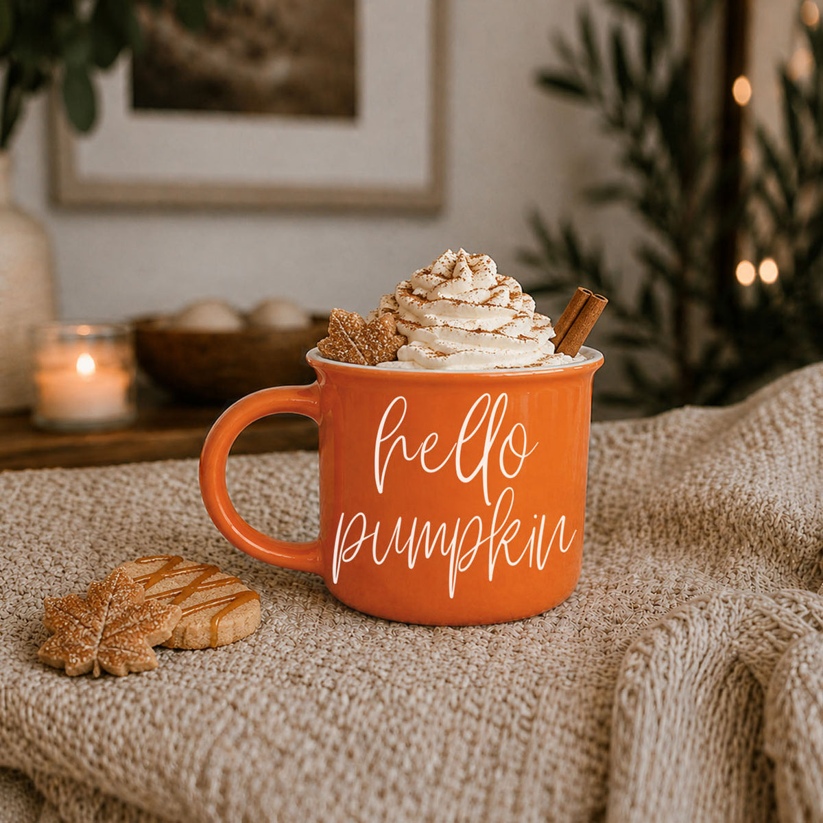 Hello Pumpkin Fall Coffee Mug – Pumpkin Spice Latte Cup Gift for Her