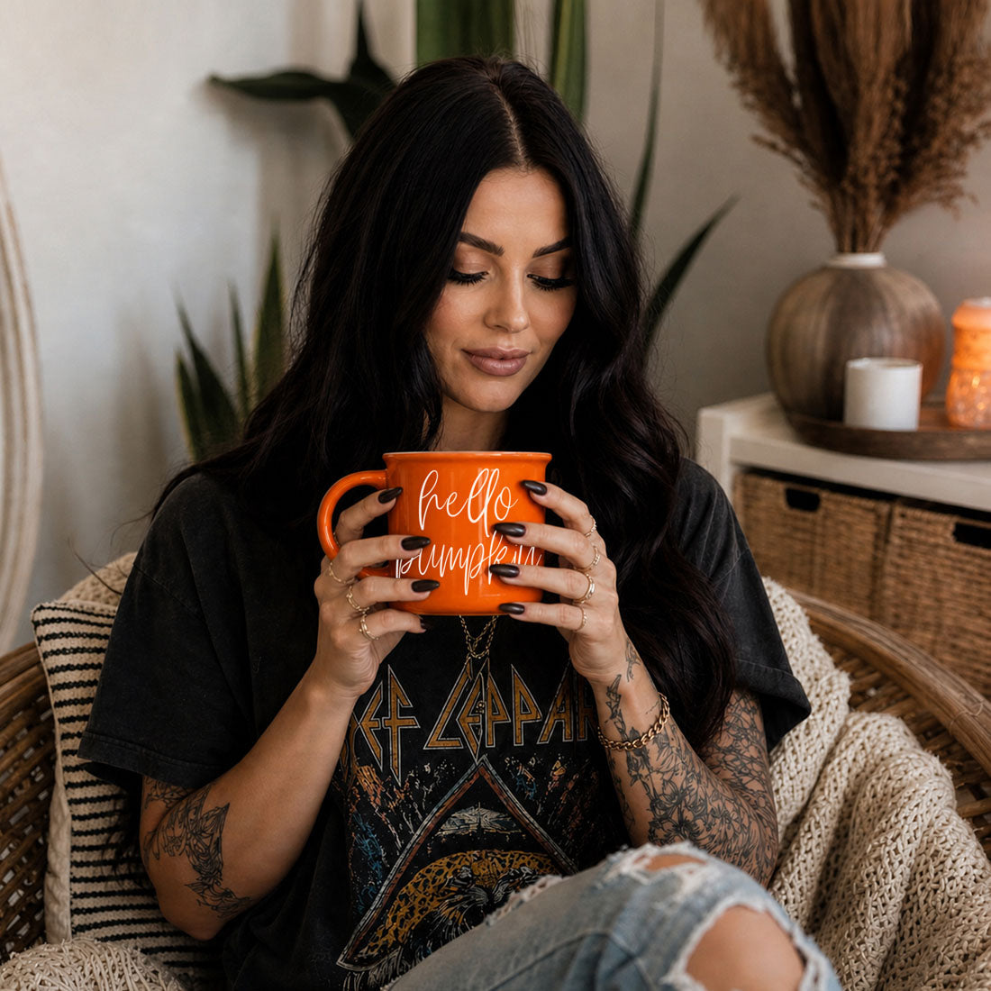 Hello Pumpkin Fall Coffee Mug – Pumpkin Spice Latte Cup Gift for Her