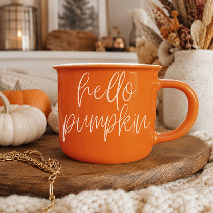 Hello Pumpkin Fall Coffee Mug – Pumpkin Spice Latte Cup Gift for Her