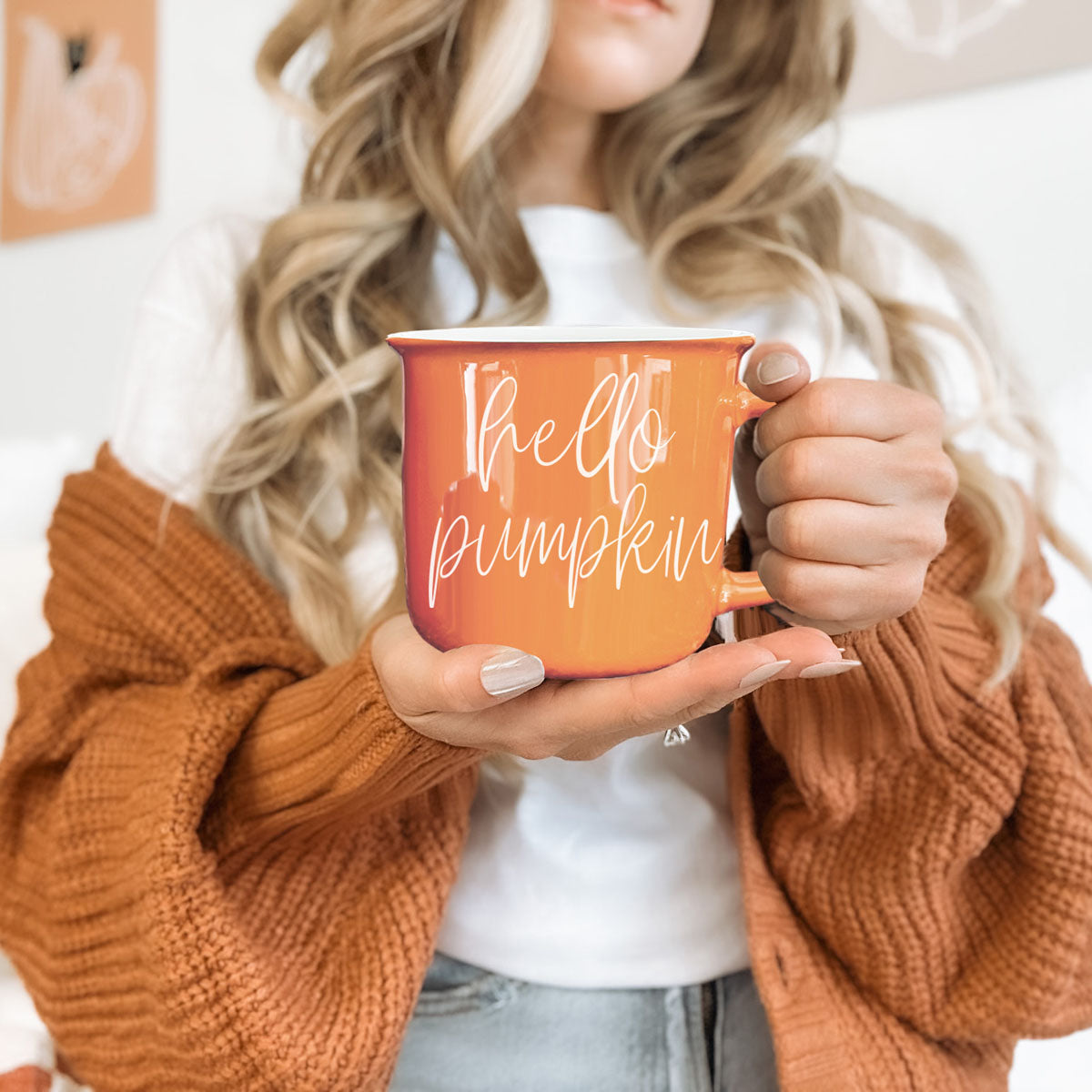 Hello Pumpkin Fall Coffee Mug – Pumpkin Spice Latte Cup Gift for Her