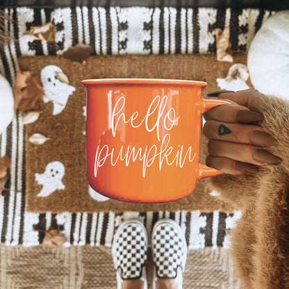Hello Pumpkin Fall Coffee Mug – Pumpkin Spice Latte Cup Gift for Her