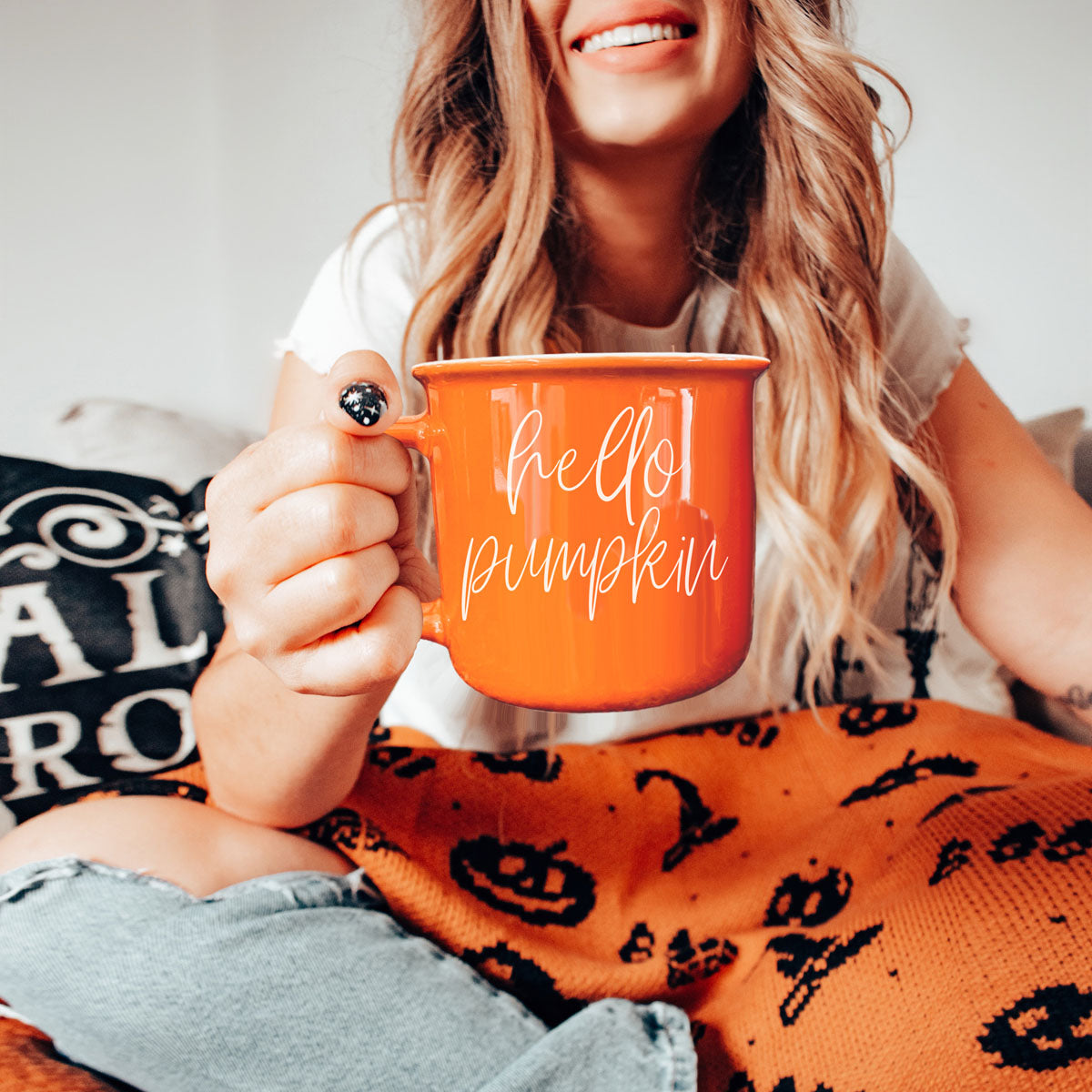 Hello Pumpkin Fall Coffee Mug – Pumpkin Spice Latte Cup Gift for Her