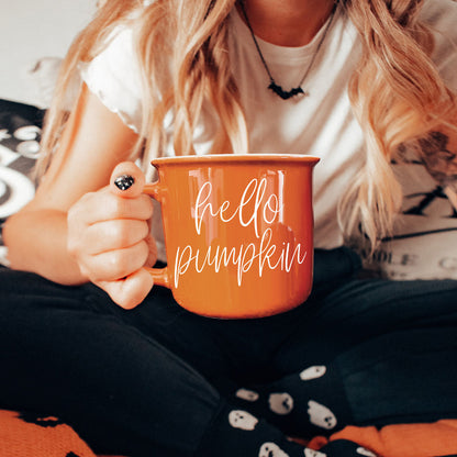 Hello Pumpkin Fall Coffee Mug – Pumpkin Spice Latte Cup Gift for Her