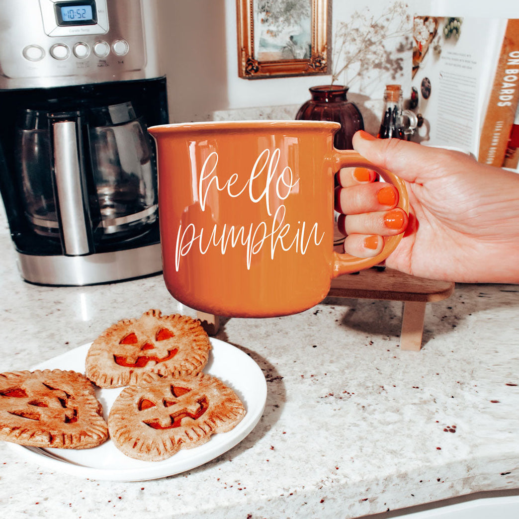 Hello Pumpkin Fall Coffee Mug – Pumpkin Spice Latte Cup Gift for Her