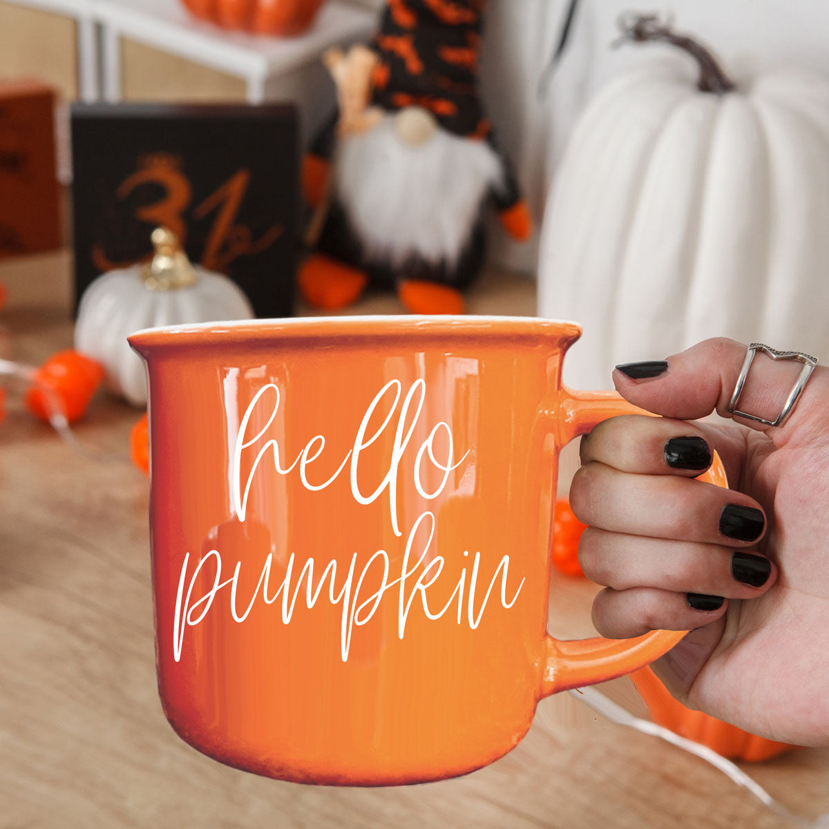 Hello Pumpkin Fall Coffee Mug – Pumpkin Spice Latte Cup Gift for Her