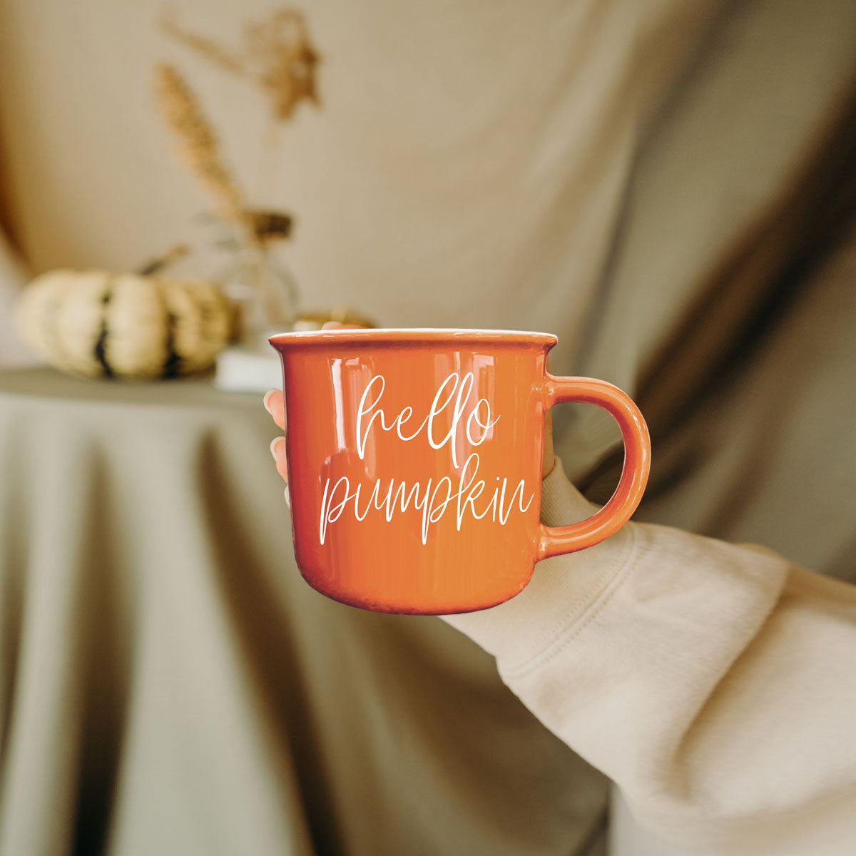 Hello Pumpkin Fall Coffee Mug – Pumpkin Spice Latte Cup Gift for Her