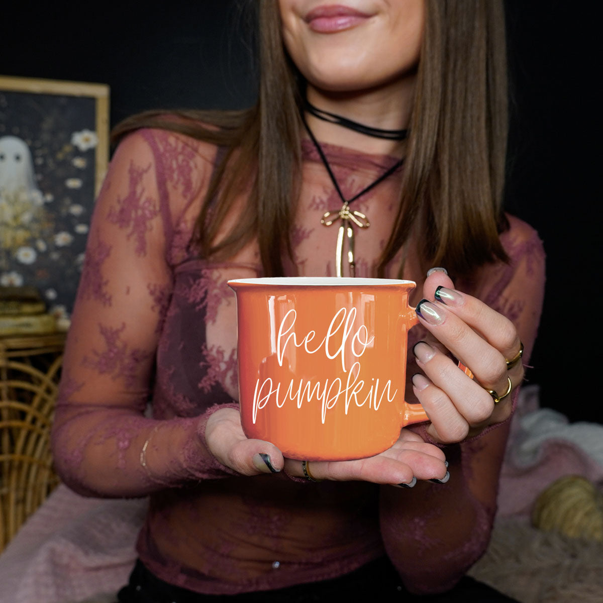 Hello Pumpkin Fall Coffee Mug – Pumpkin Spice Latte Cup Gift for Her
