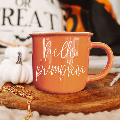 Hello Pumpkin Fall Coffee Mug – Pumpkin Spice Latte Cup Gift for Her