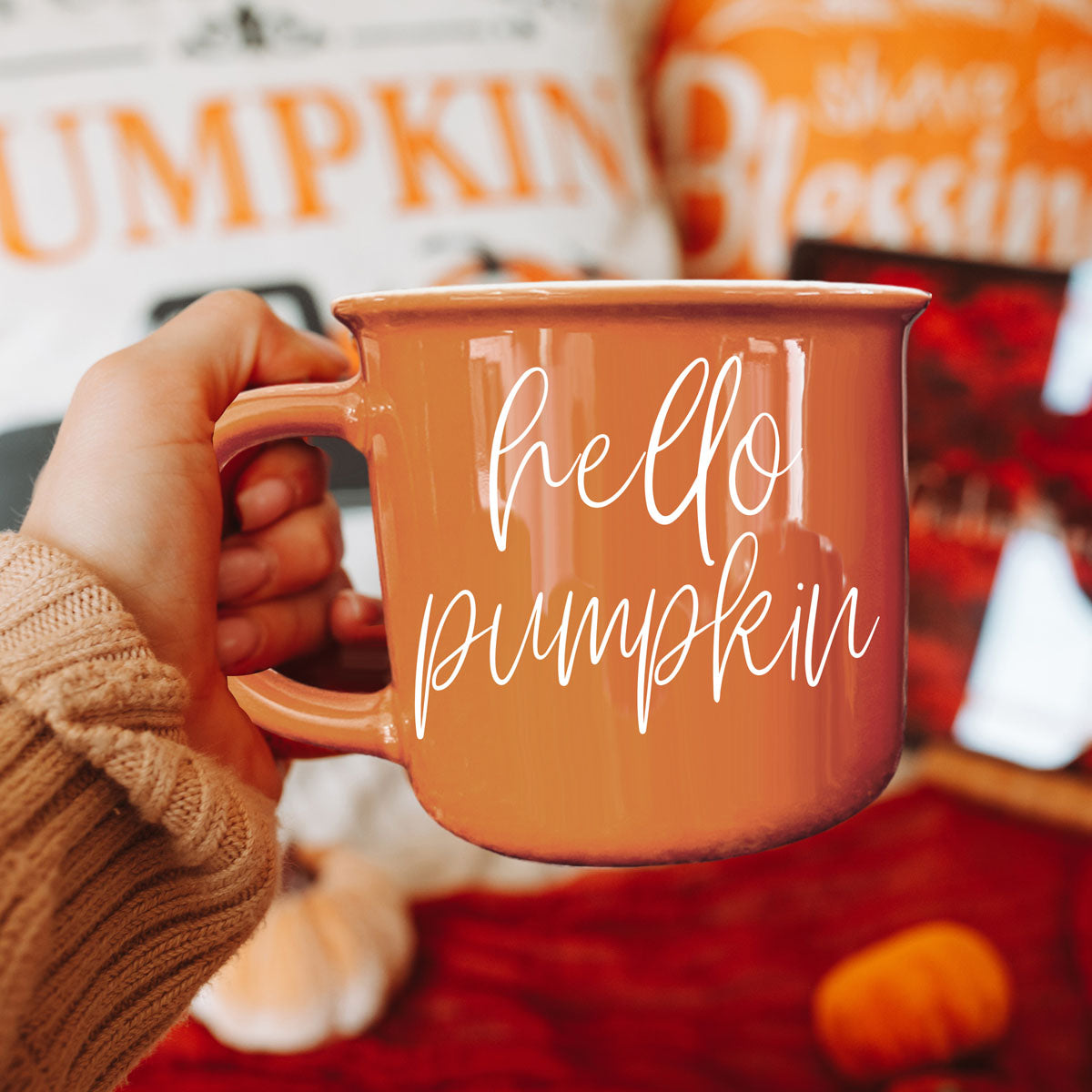 Hello Pumpkin Fall Coffee Mug – Pumpkin Spice Latte Cup Gift for Her
