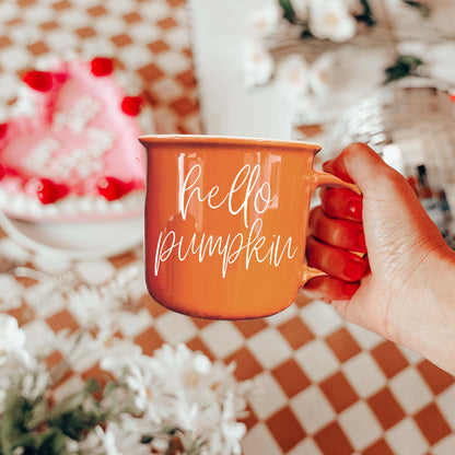 Hello Pumpkin Fall Coffee Mug – Pumpkin Spice Latte Cup Gift for Her