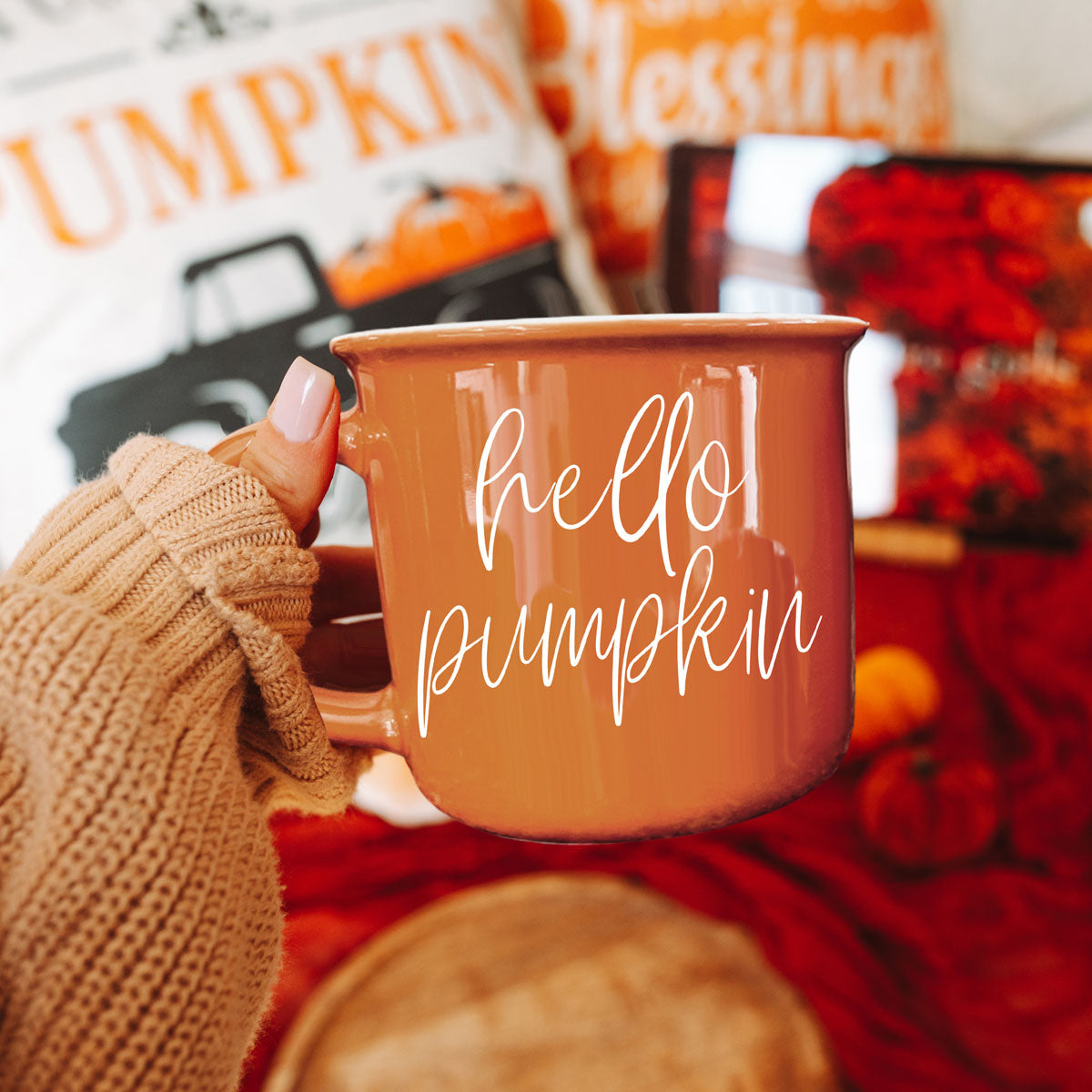 Hello Pumpkin Fall Coffee Mug – Pumpkin Spice Latte Cup Gift for Her